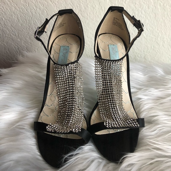 Betsey Johnson Shoes - Blue By Betsey Johnson Satin Heeled Sandals